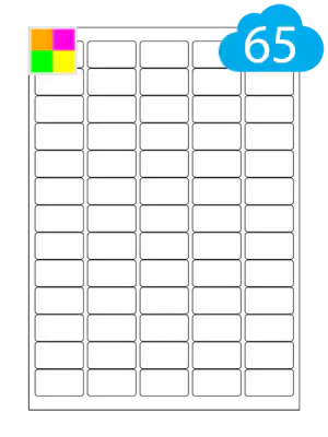 Fluorescent Labels - 65 Per A4 Sheet - 38.1 x 21.2mm - CL6538FC