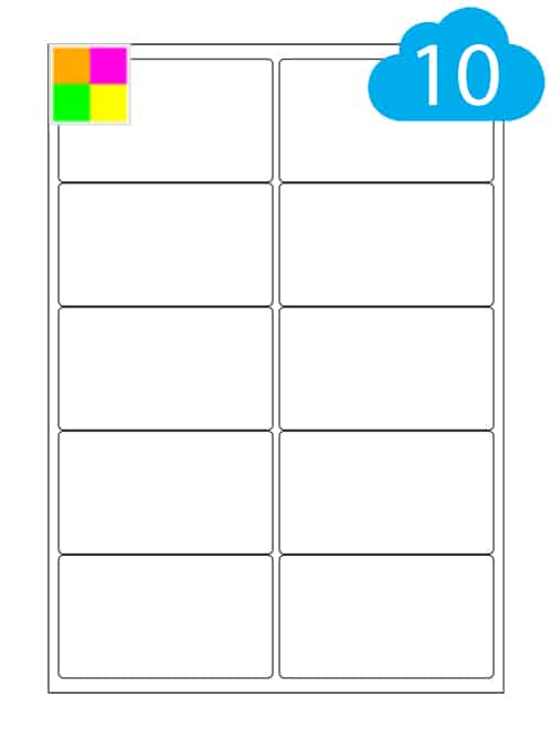 Fluorescent Labels - 10 Per A4 Sheet - 99.1 x 57.3mm - CL1099FC