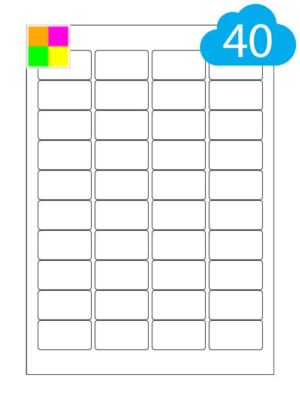 Fluorescent Labels - 40 Per A4 Sheet - 45.7 x 25.5mm - CL4045FC
