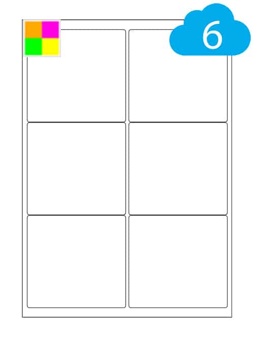 Fluorescent Labels - 6 Per A4 Sheet - 99.1 x 93.1mm - CL699FC