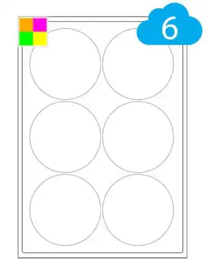 Fluorescent Round Labels - 6 Per A4 Sheet - 88mm Circles - CL688RFC