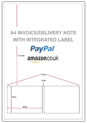 AMAZON Integrated Labels - Invoice, Address and Packing Slip Labels on A4 Sheets