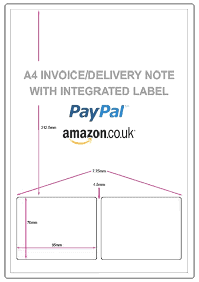 AMAZON Integrated Labels - Invoice, Address and Packing Slip Labels on A4 Sheets
