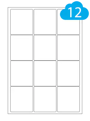 Waterproof Matt White Polyester Labels - 12 Per Sheet - 63.5 x 72mm - CL1263MWP
