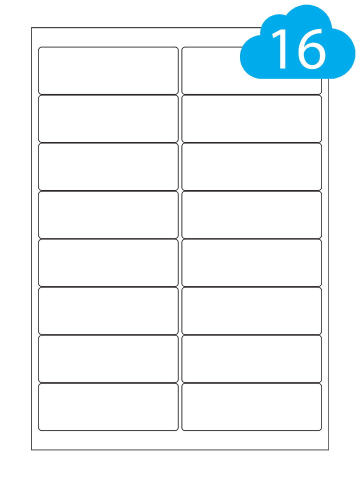 Removable Matt White Polyester Waterproof Labels - 16 Per Sheet - 99.1 x 33.9mm - CL1699MWPREM