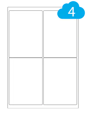Waterproof Matt White Polyester Labels - 4 Per Sheet - 99.1 x 139mm - CL499MWP