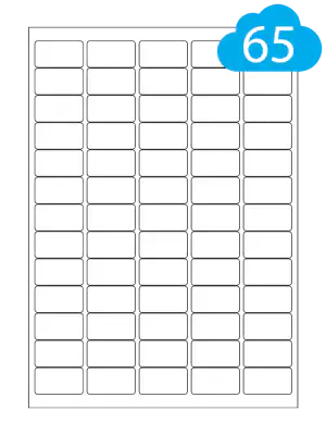 Matt White Polyester Waterproof Labels - 65 Per Sheet - 38.1 x 21.2mm - CL6538MWP