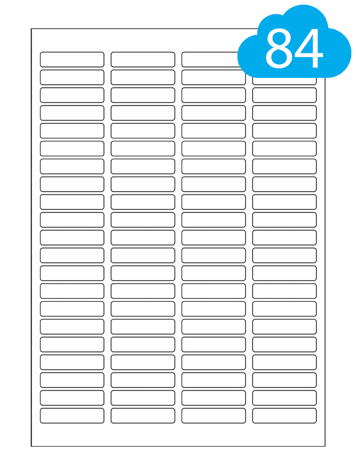 Matt White Polyester Waterproof Labels - 84 Per Sheet - 46 x 11.1mm - CL8446MWP