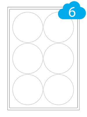Matt White Polyethylene Waterproof Labels - 6 Per Sheet - 88mm Circles - CL688MWPER