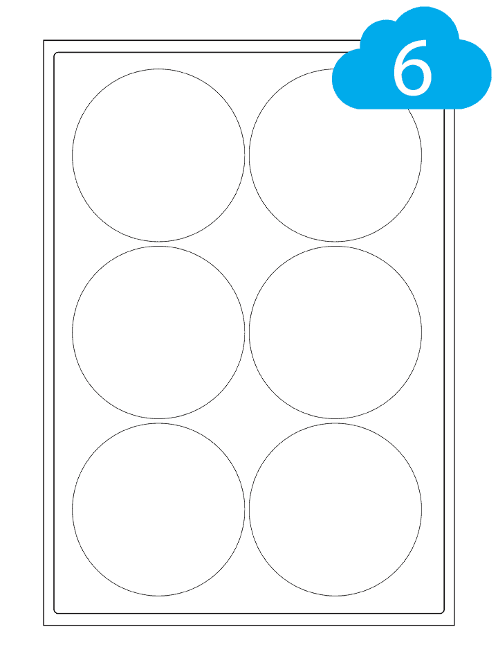 Matt White Polyethylene Waterproof Labels - 6 Per Sheet - 88mm Circles - CL688MWPER