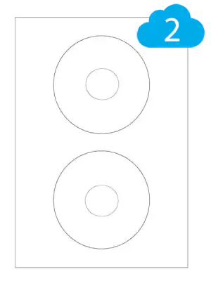 CD & DVD Labels - 2 Per A4 Sheet - 117mm Diameter Circle - CL2117CD