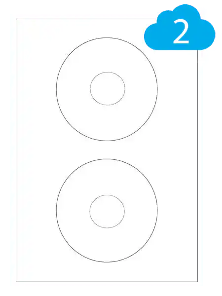 CD & DVD Labels - 2 Per A4 Sheet - 117mm Diameter Circle - CL2117CD