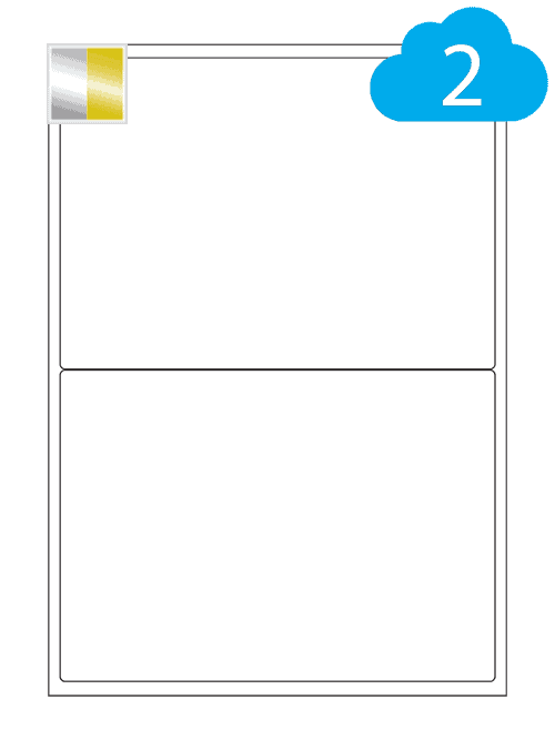 Gold or Silver Labels - 2 Per A4 Sheet - 199.6 x 143.5mm - CL2199MET