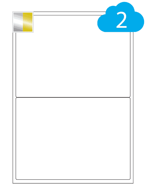 Gold or Silver Labels - 2 Per A4 Sheet - 199.6 x 143.5mm - CL2199MET