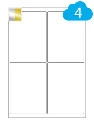 Gold or Silver Labels - 4 Per A4 Sheet - 99.1 x 139mm - CL499MET