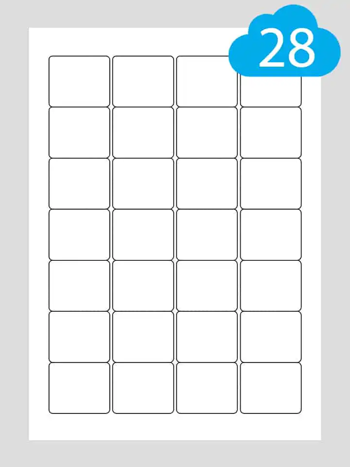 A5 Labels - Matt White Paper - 28 Labels Per Sheet - 31 x 26mm - CL2831A5